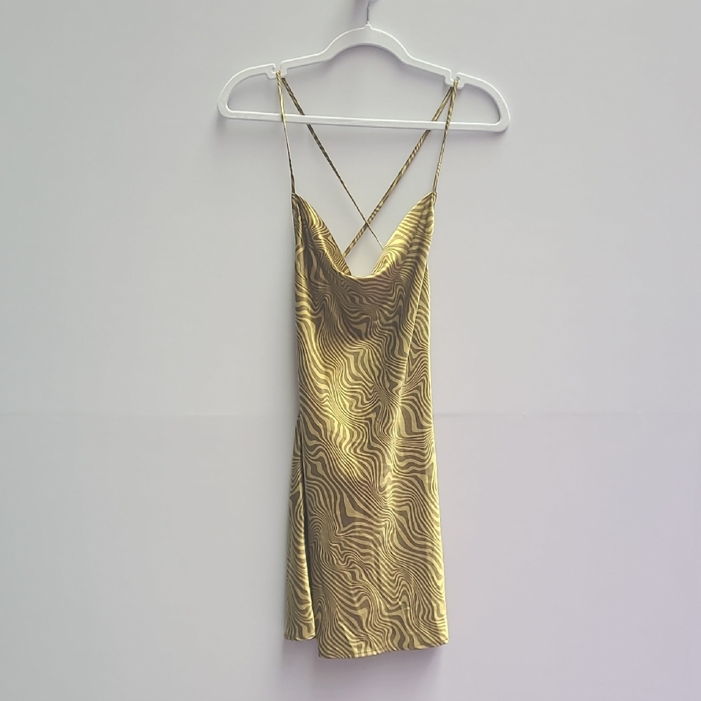 Gold Zebra Print Slip Dress (🛍 Pick 6/$36)